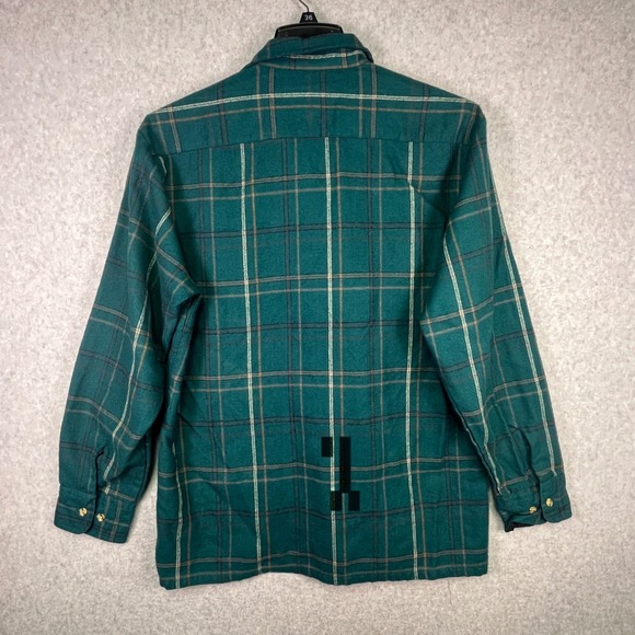 Backpacker Shirt Men's Large Green Plaid Flannel Button Up Western‎ Workwear - Picture 5 of 8